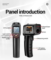 مقياس حرارة بالأشعة تحت الحمراء من 50 تحت الصفر إل...