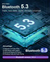 جهاز ارسال واستقبال لاسلكي بلوتوث 5.3 للسيارة، محو...