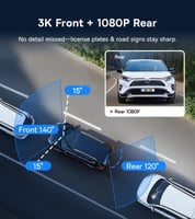 "Baseus PrimeTrip VDI داش كام أمامي + خلفي + ذاكرة...