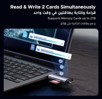 يوجرين قارئ بطاقات SD بمنفذ USB 3.0/USB C OTG ومحو...