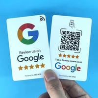 كرت تقييم قوقل ماب بتقنية NFC مقاس 5×8 مع باركود ل...