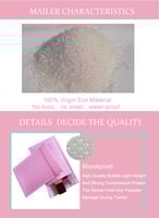 أكياس تغليف شحن أظرف الفقاعات الوردية المحمية المب...