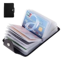 محفظة بطاقات صغيرة | سعة 24 بطاقة، جلد PU، تنظيم ع...