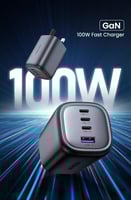 شاحن جداري من UGREEN سريع بقدرة 100 واط بأربع مناف...