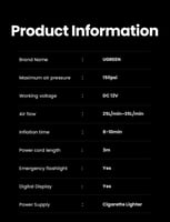 منفاخ هواء محمول من UGREEN مناسب للسيارات، الدراجا...