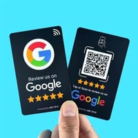 كرت تقييم قوقل ماب بتقنية NFC مقاس 5×8 مع باركود ل...
