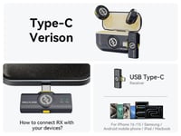 ميكروفون لافالير لاسلكي لارك M2 للهاتف type c من ه...