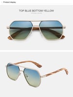 نظارات شمسية مستقطبة بإطار خشبي مميز للرجال والنسا...