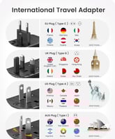 محول فيش سفر عالمي بقدرة 140 واط