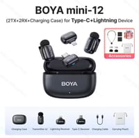 مايك احترافي للهاتف صغير boya mini ثنائي بمنفذ typ...