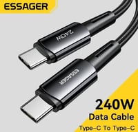 كيبل 240 واط من Essager سريع جدا شحن مثالي للابتوب...