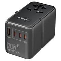 محول دولي فيش سفر عالمي MINIX (GaN) | قوة 170 واط،...