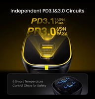 شاحن سيارة من AOHI سريع جدا بقدرة 165 واط وبثلاث م...