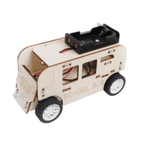 لعبة باص مدرسي خشبي - نموذج STEM تعليمي - مشروع مم...