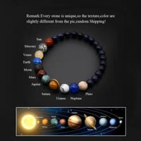 سوار سحر المجرات احجار بركانية Planet Bracelet Sol...