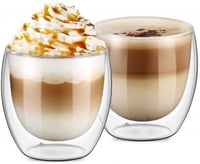 كوب زجاج مزدوج حجم 250 مل - دبل جلاس