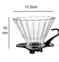 قمع تقطير زجاج V60 حجم V02 - قاعدة بلاستيك