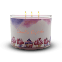 شمعة معطرة فانيلا الكب كيك 3 فتلات