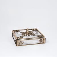 3 علب من الاكريليك الشفاف والخشب