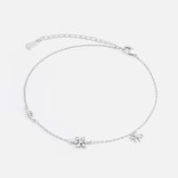 ‎ خلخال نسائي ناعم بلون فضي