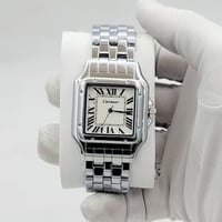 ساعة تانك عريض فضي