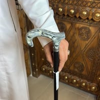 عكاز اسباني - رمادي مموج خشب زان