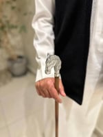 عصا الخيل فضي كبير ورد