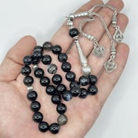 سبحه عقيق اسود مخلوط