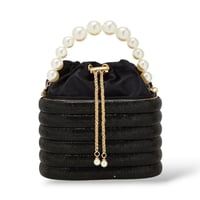 حقيبة سهرة كرستال المقبظ مشبك اللؤلؤ الكبير إطار أ...