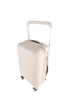 حقيبة سفر جلد بيج كبينة طيران