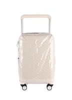 حقيبة سفر جلد بيج كبينة طيران