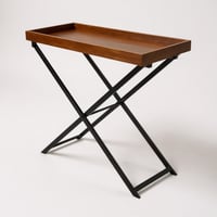 كونسول خشب قاعدة حديد اسود