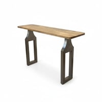 كنسول خشب ارجل حديد فضي