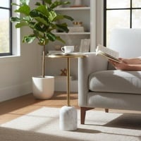 طاولة خدمة ذهبي هندي قاعدة رخام