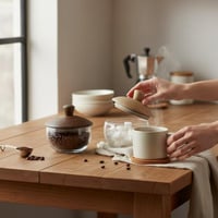 تمرية زجاج بغطاء خشب