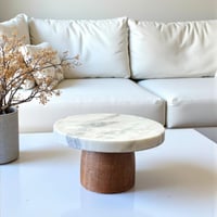 صحن رخام قاعدة خشب