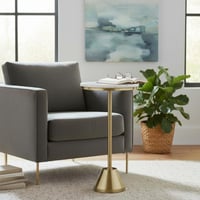 طاولة خدمة رخام بقاعدة حديد ذهبي