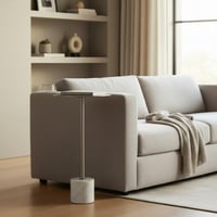 طاولة خدمة فضي قاعدة رخام