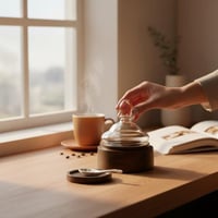 تمرية خشب بغطاء زجاج