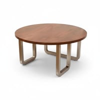 طقم طاولة خشب بقاعدة حديد فضي