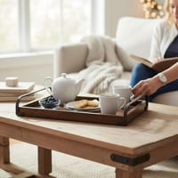 طقم طوفرية خشب بمقبض حديد هندي