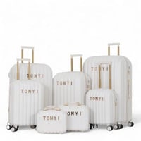 طقم شنط 7 قطع يشمل 5 شنط تروللي وشنطتين للمكياج -ب...