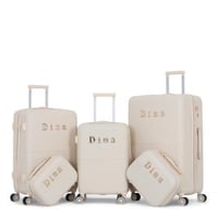 طقم شنط 5 قطع يشمل 3 شنط تروللي وشنطتين للمكياج -ب...