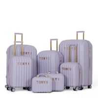 طقم شنط 7 قطع يشمل 5 شنط تروللي وشنطتين للمكياج -ب...