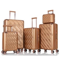 مجموعة شنط سفر مكون من 5 قطع دبل كفرات بتفاصيل نحا...