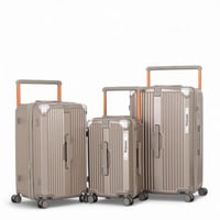 طقم حقائب سفر صلب مكون من 3 قطع بكفرات دبل وحامل ك...