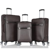 طقم حقائب سفر جلد 3 قطع بخامة جلد PU الفاخرة، تصمي...