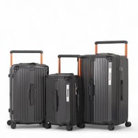 طقم حقائب سفر صلب مكون من 3 قطع بكفرات دبل وحامل ك...