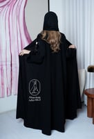 عبايه نص كلوش ملكي بتدخيله مقلم بالكم-870