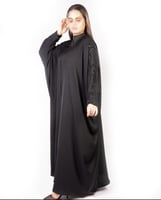 عبايه نص بشت على تطريز وشك بالاكتاف-114